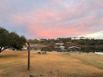 View from the backyard, looking toward the private dock.