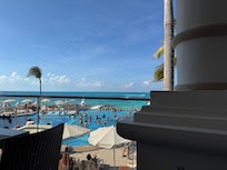 Pool/Beach from outdoor breakfast restaurant