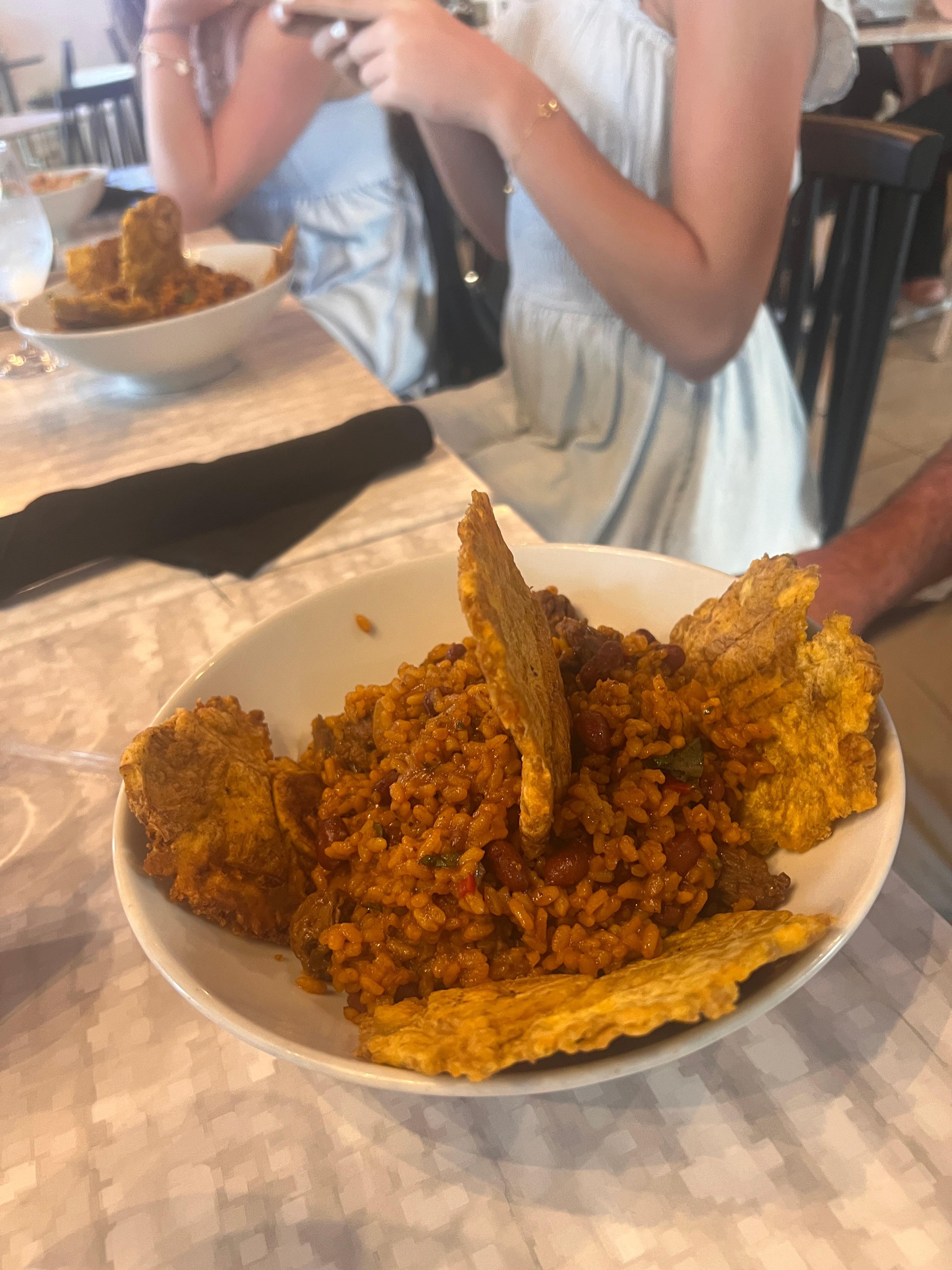 Caribbean food was delicious. 