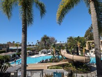 Beautiful pool overlooking the Newport Dunes and bay