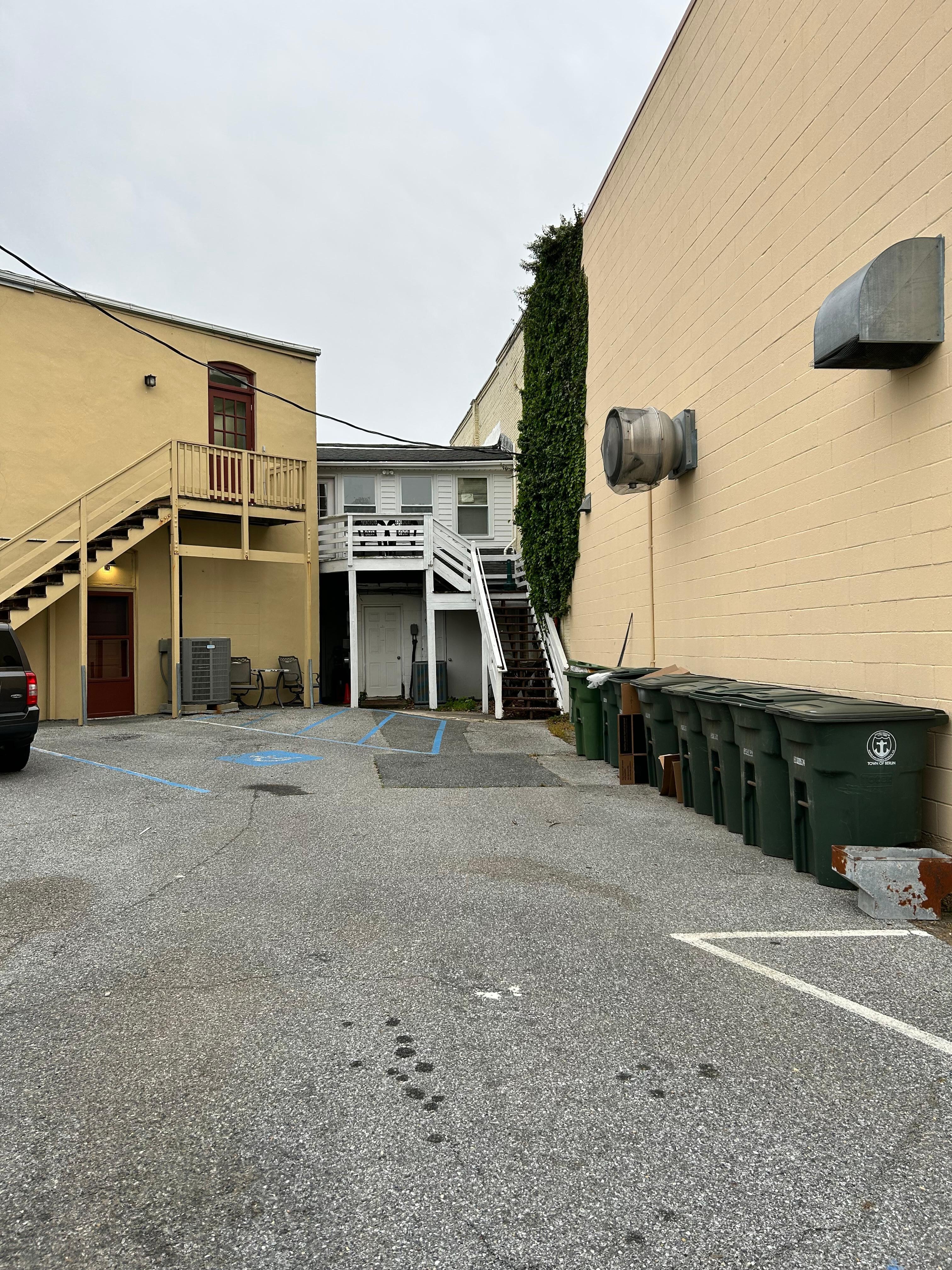 Back entrance and parking lot 