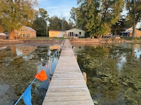 Dock plus vegetation in the water