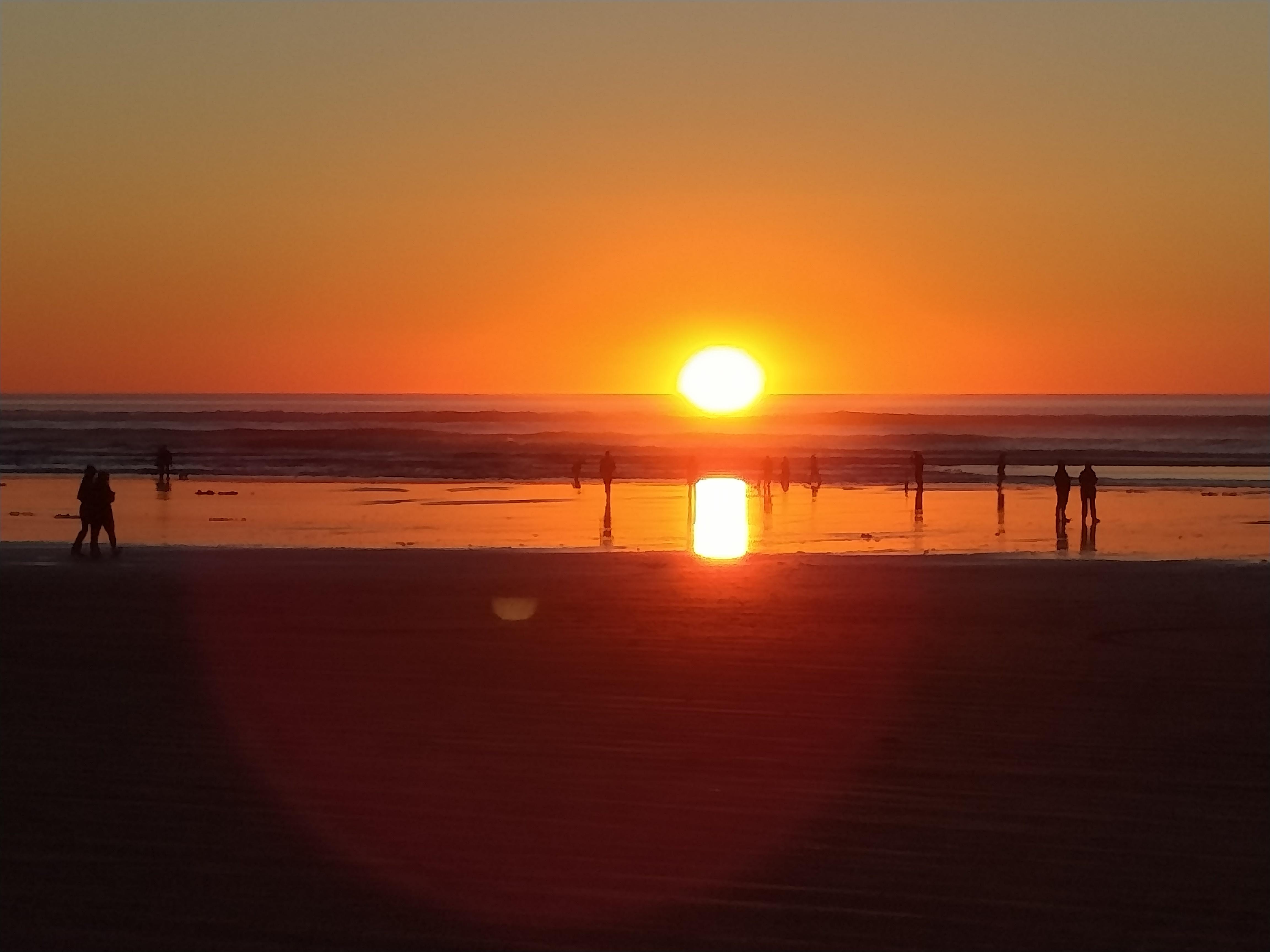 Beautiful sunset and razor clam digging.