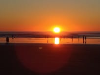 Beautiful sunset and razor clam digging.