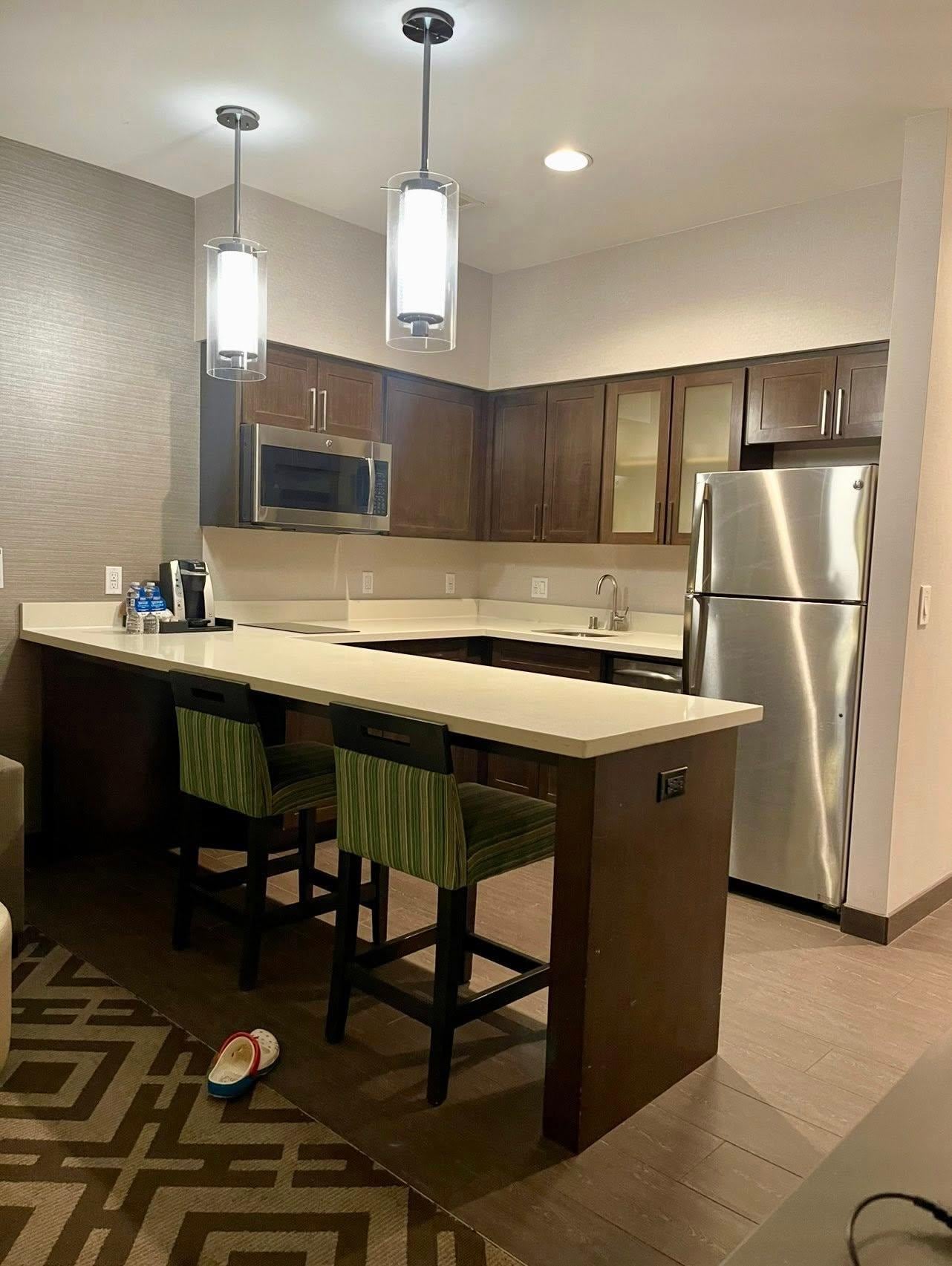 Kitchen at Homewood Suites Hilton LAX. November 2025