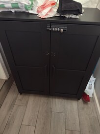 Locked cabinet.