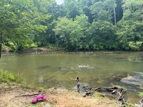 The river right across from the cabin