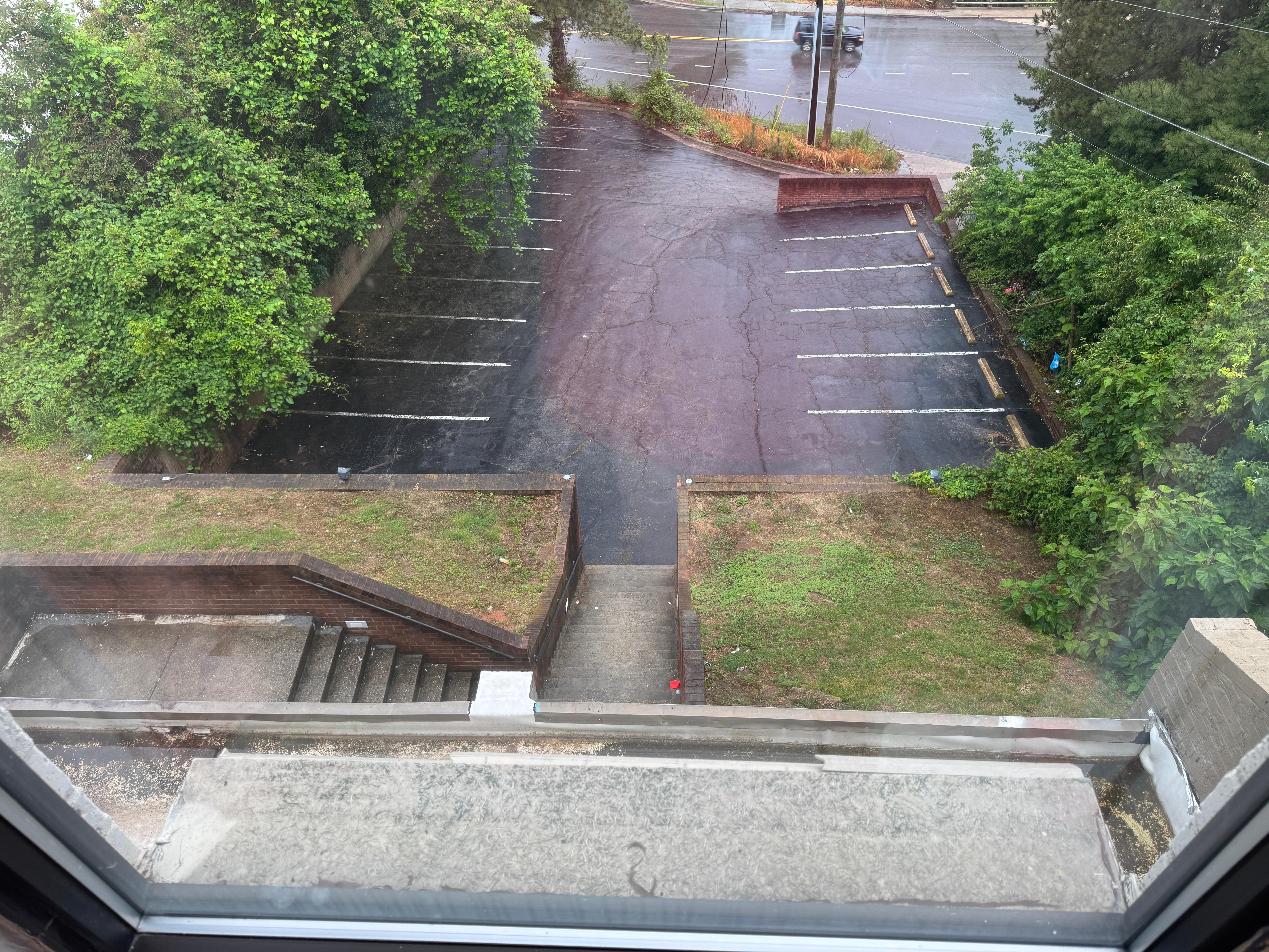 View outside my window where below people stayed for hours at a time.  