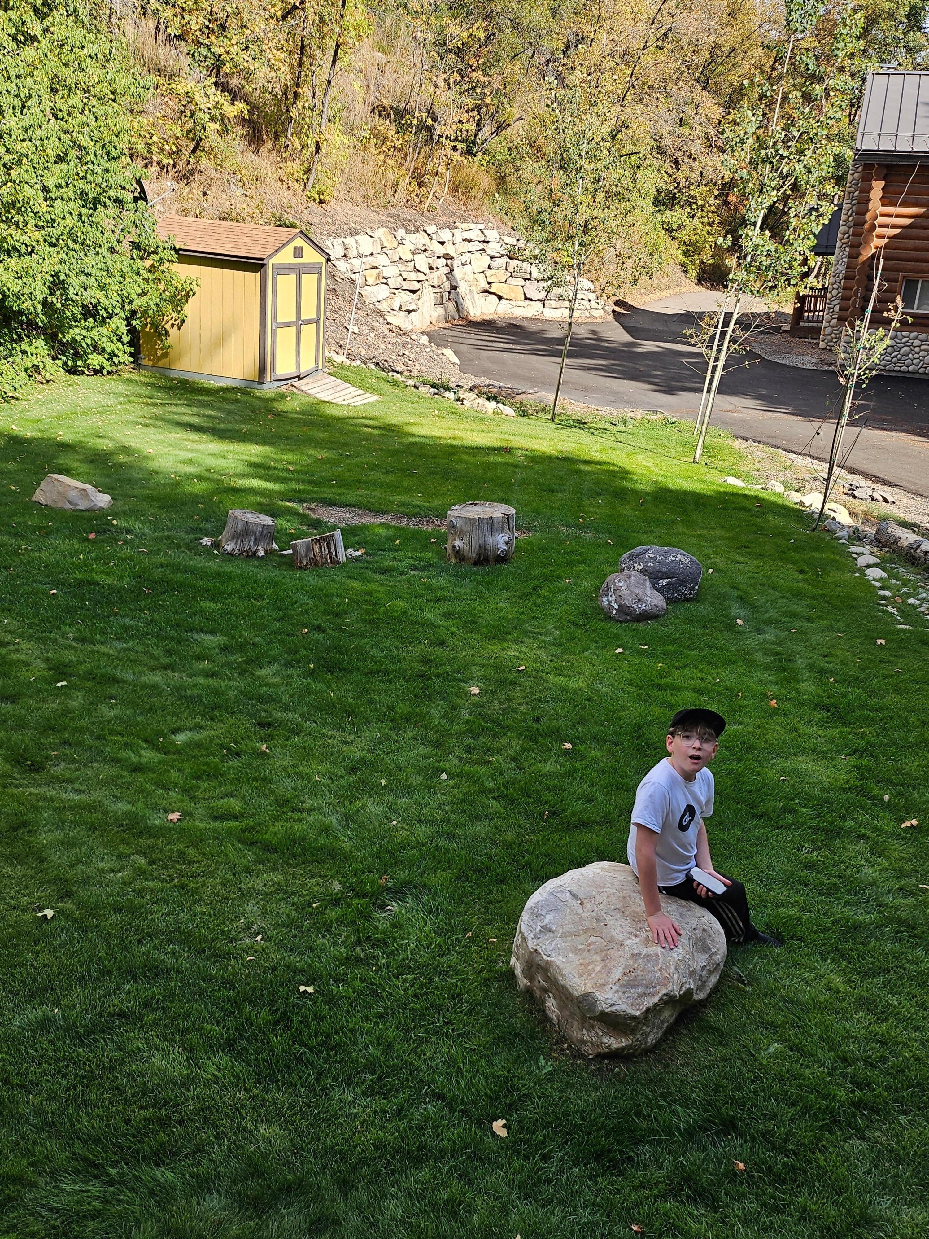 Lovely grass area for grandson to play