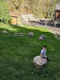 Lovely grass area for grandson to play