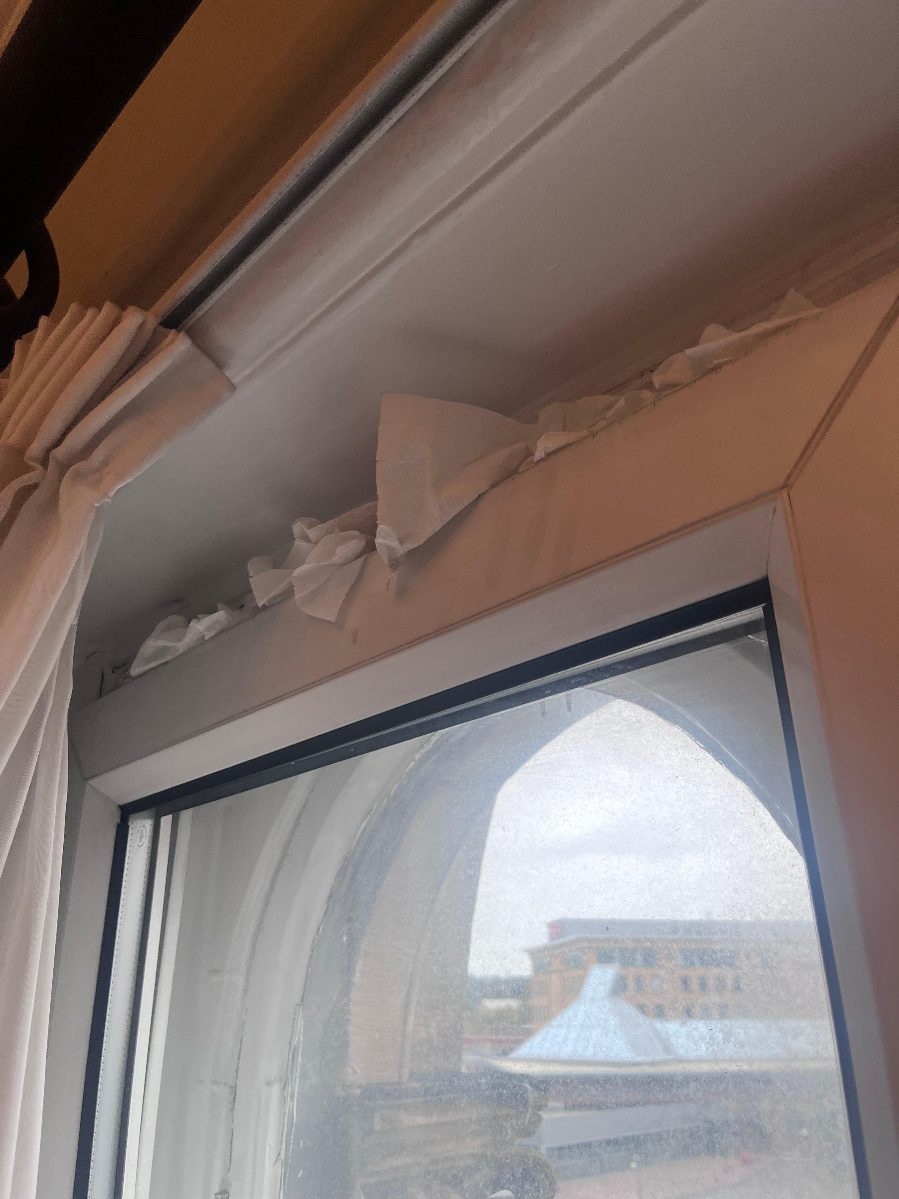 This is the window that is screwed shut. The other window doesn’t close fully and lets in a breeze