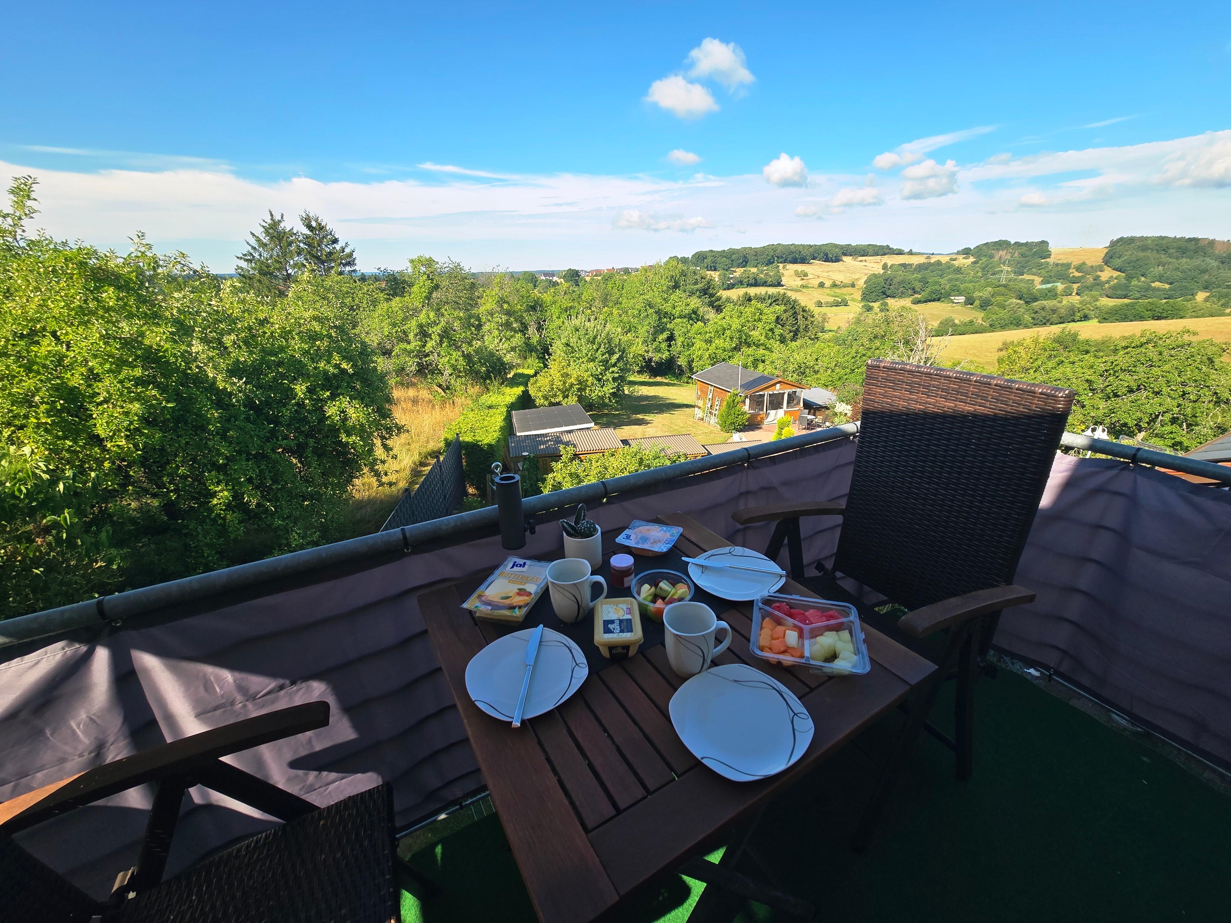Blick früh vom Balkon