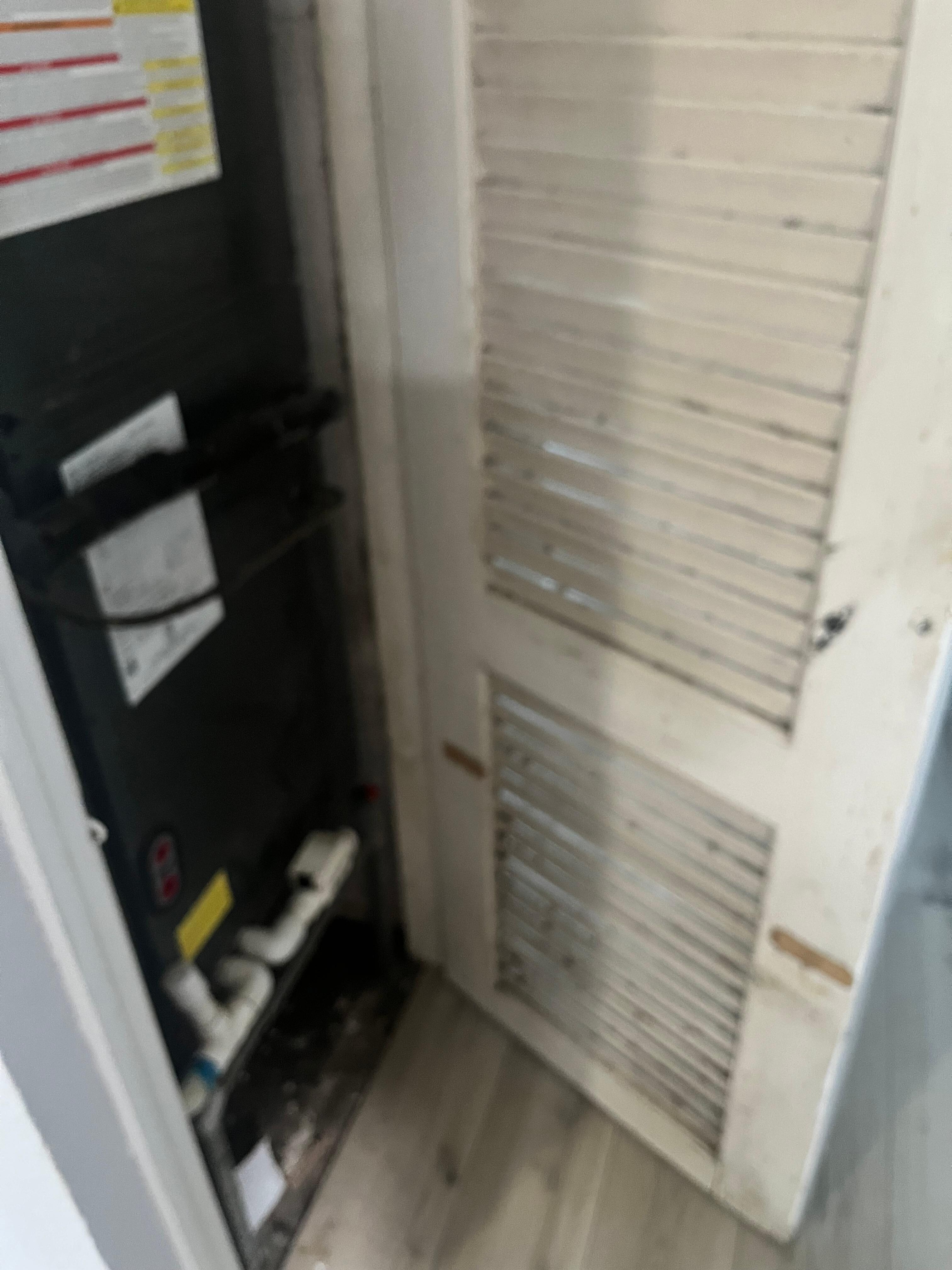 Moldy indoor AC closet.