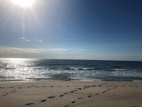 Beach one block from B&B