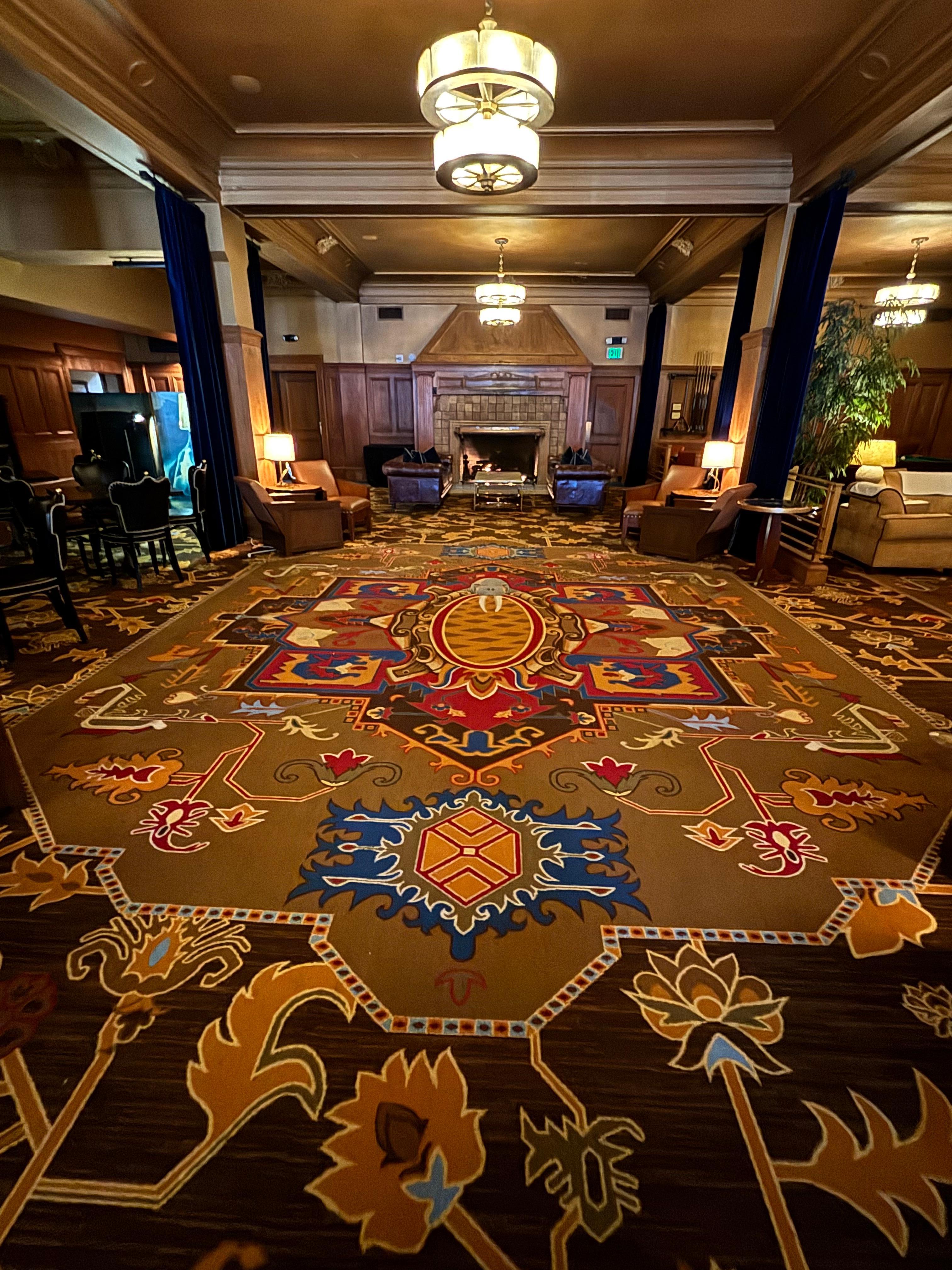 Lobby with its walrus carpet