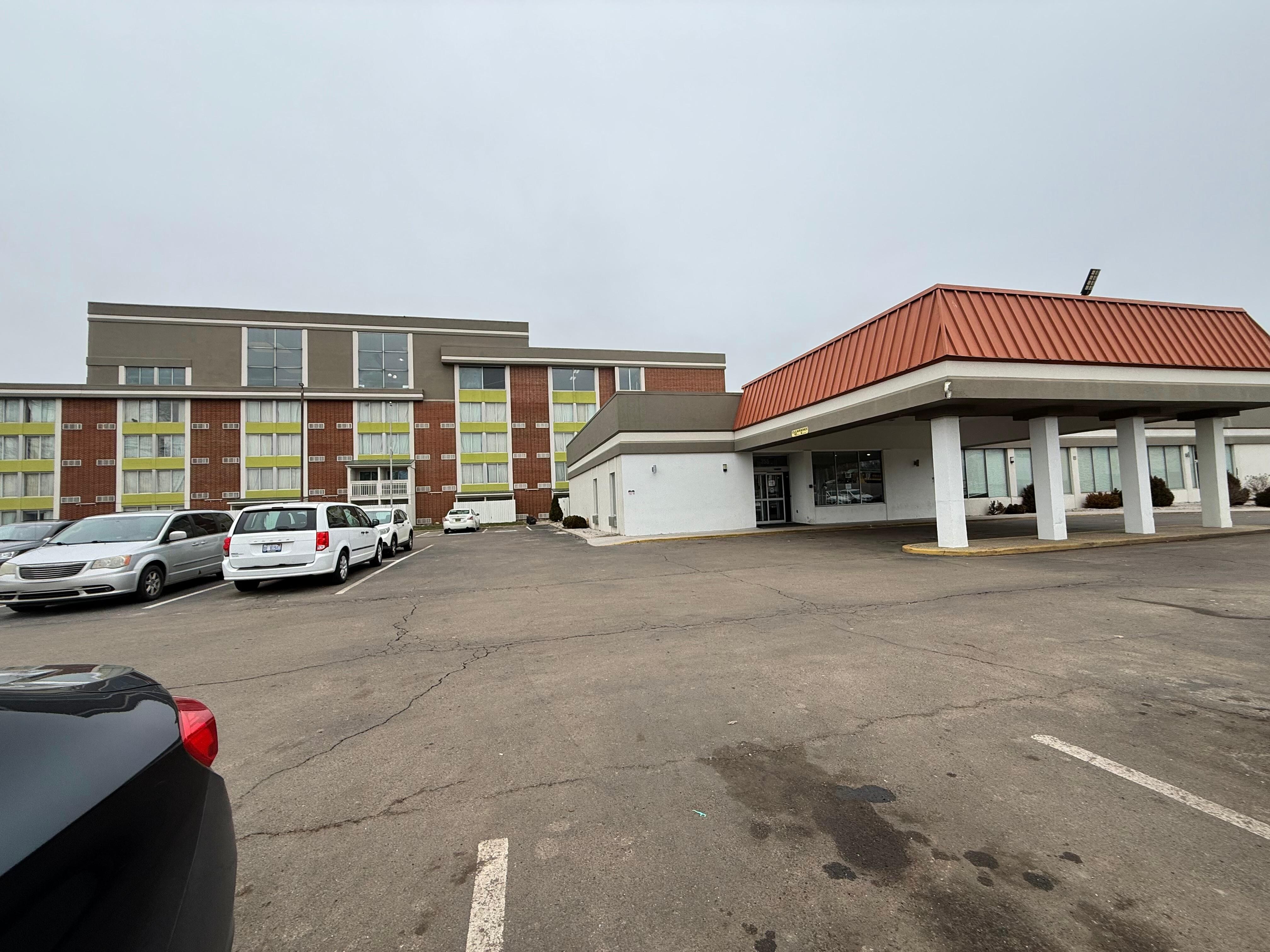 View from the parking lot. 