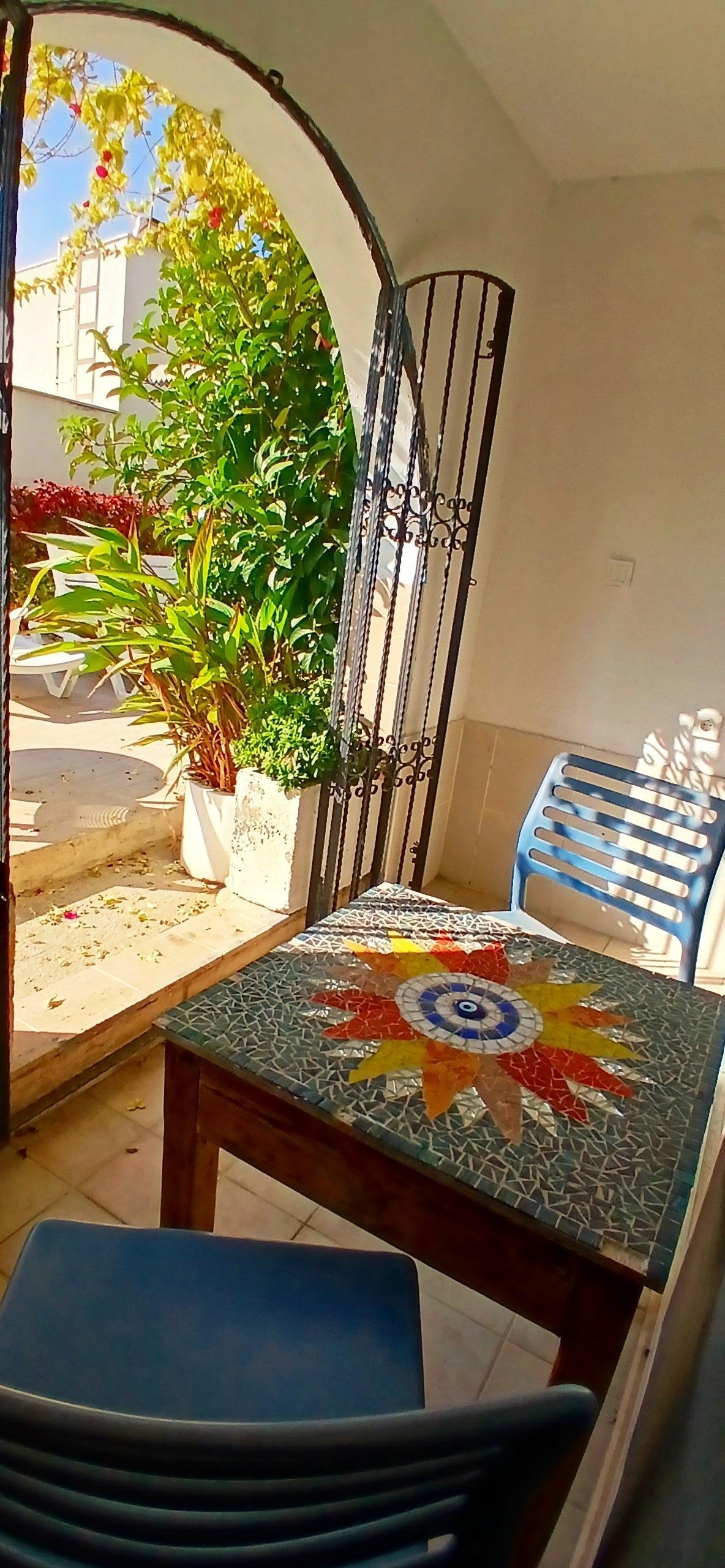 small quiet sunny patio