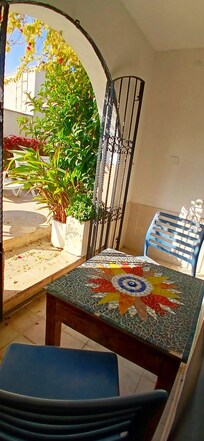 small quiet sunny patio