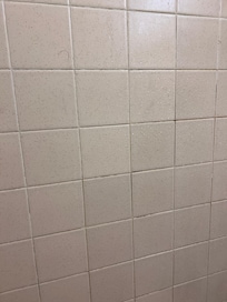 Moldy tile in the bathroom