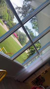 Wall of windows allow all the light in