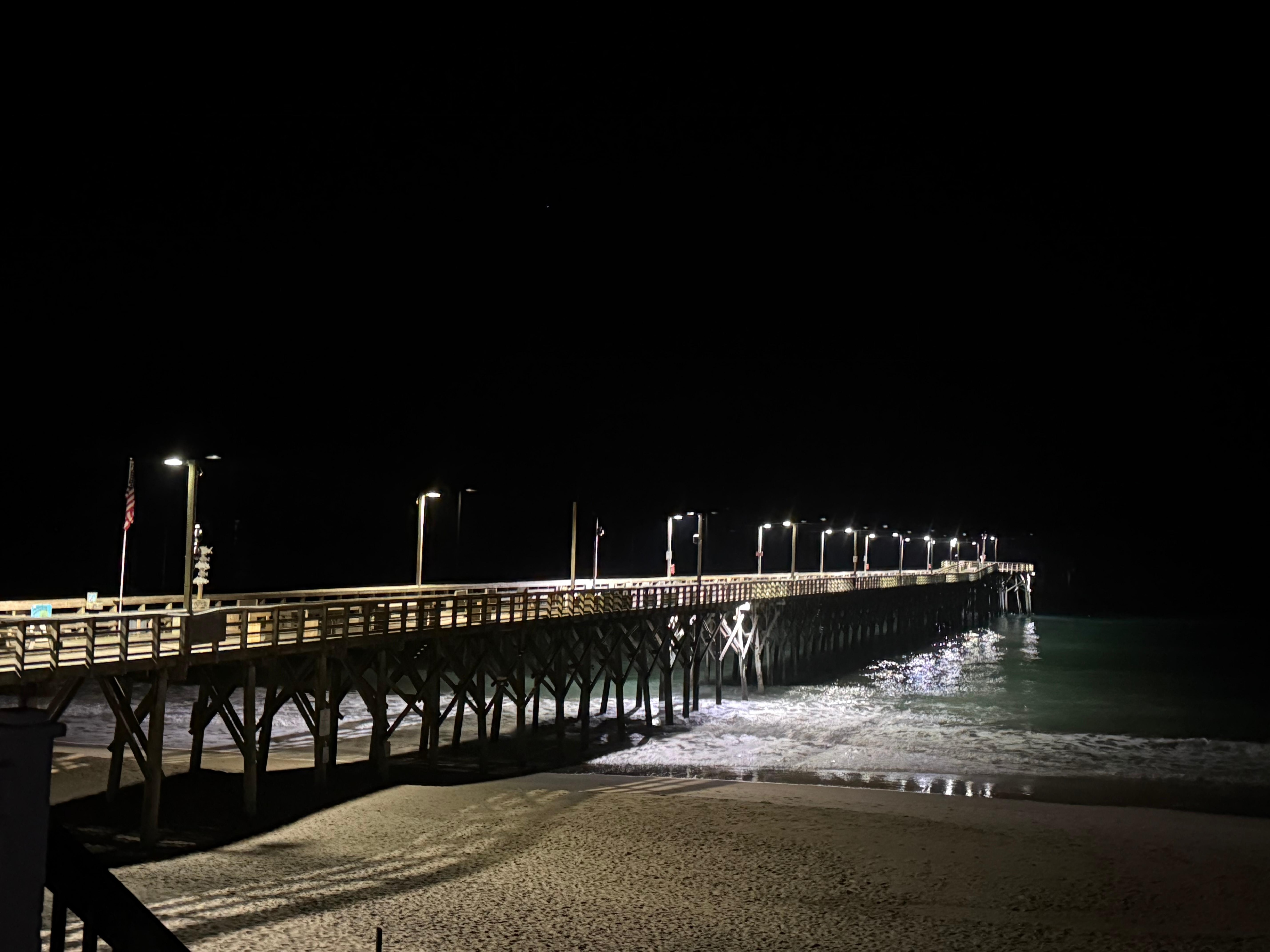 Nighttime view of pier