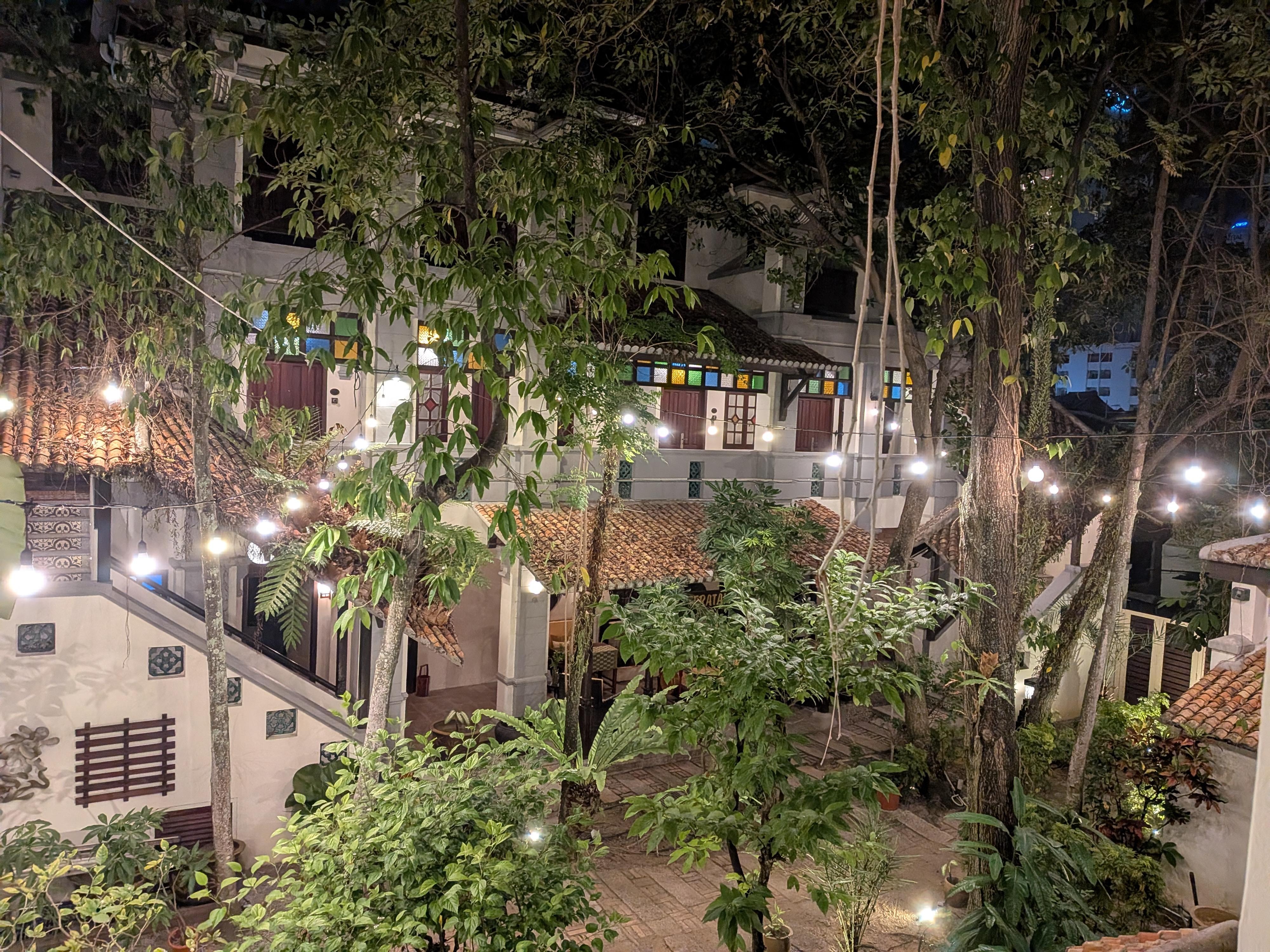 Courtyard at night