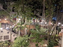 Courtyard at night