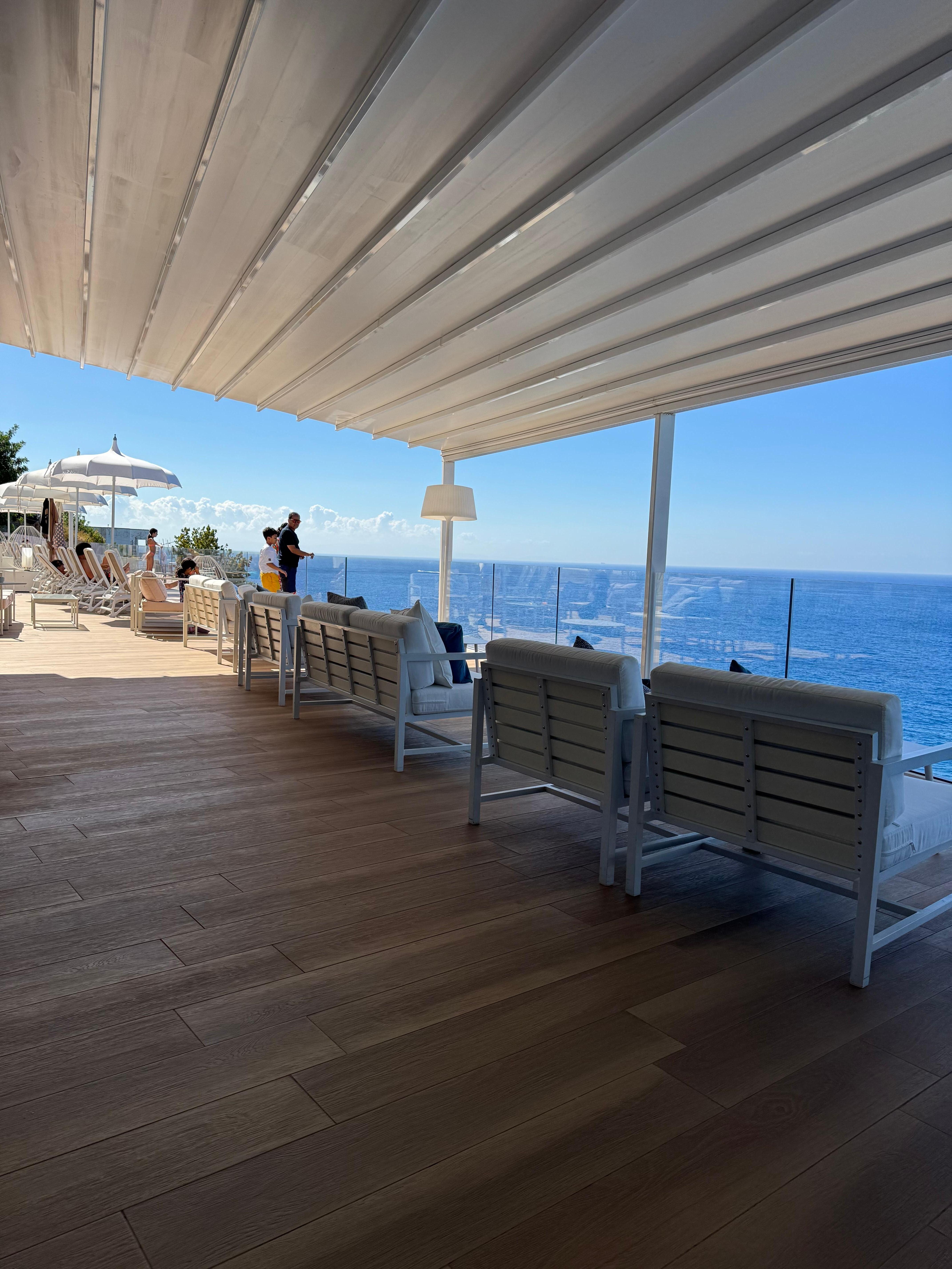 Restaurant on roof top at Hotel Due Torri