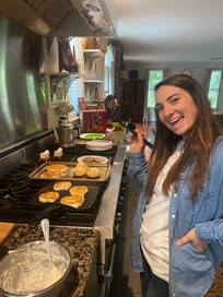 The owners had pancake mix for us so we cooked some up for the grandkids