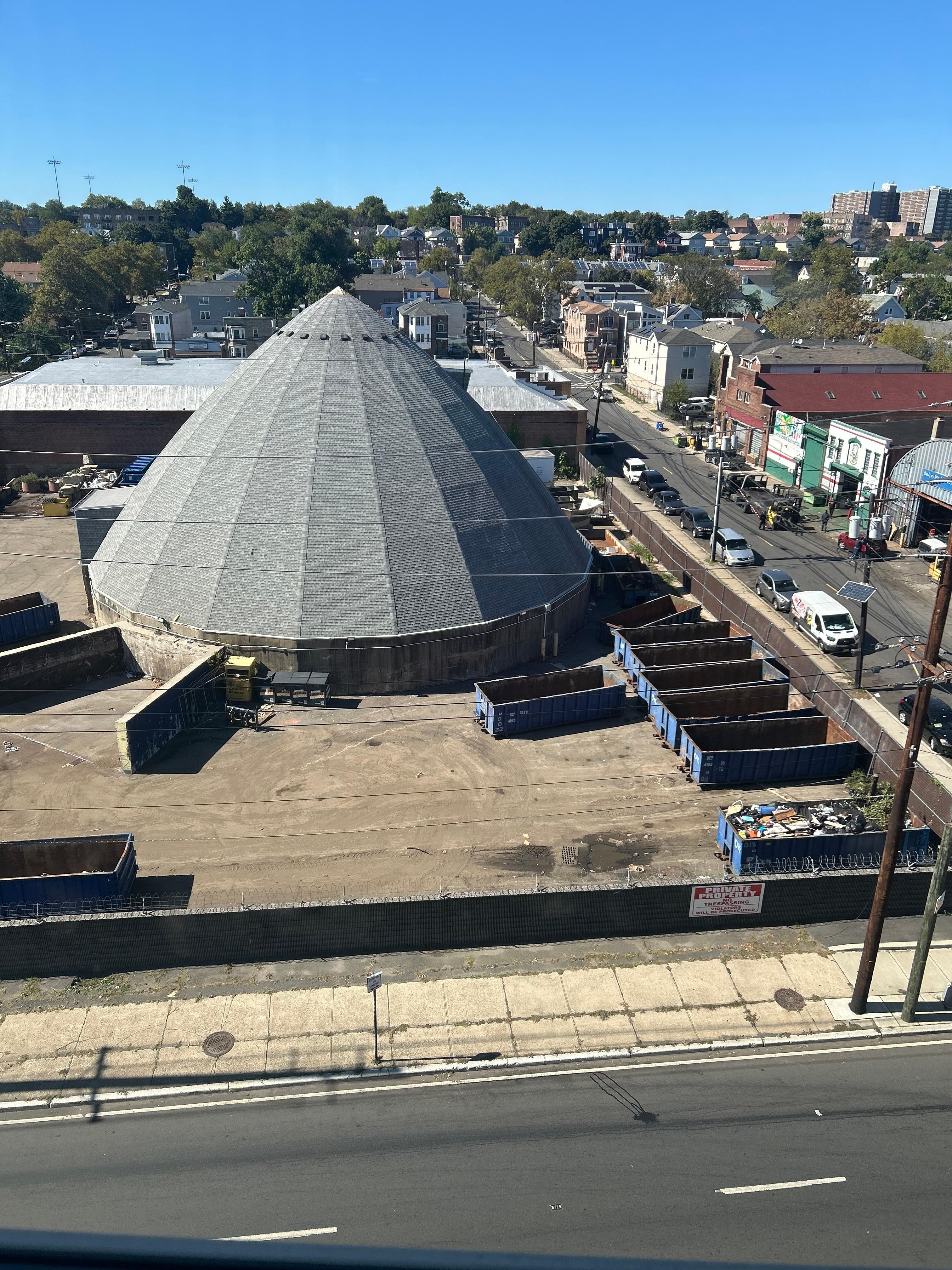 This the view from our room. The street below us was filled with of large trucks and heavy equipment, complete with Jake brakes and backup (reverse) alarms which went on ALL NIGHT.