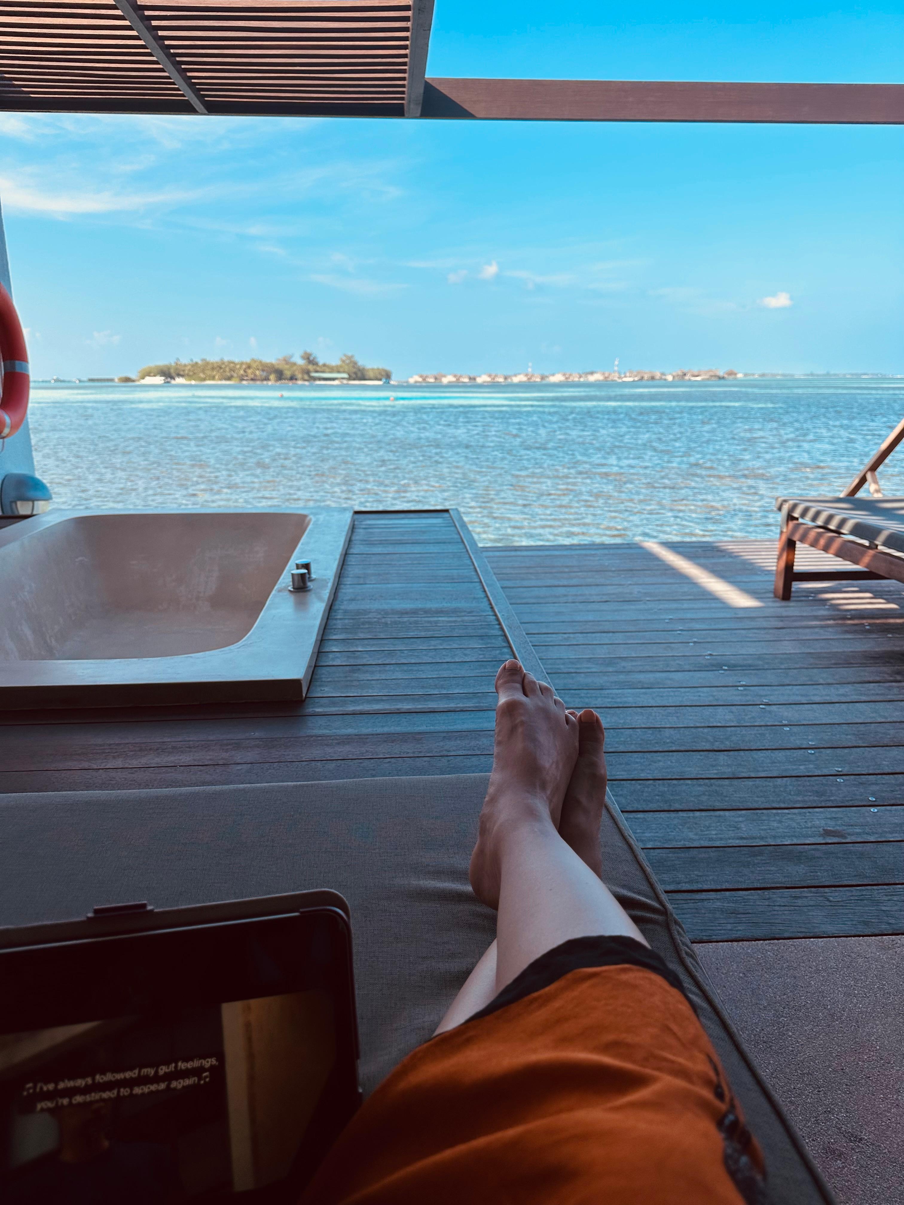 The deck of our villa!