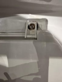Black mold on the toilet.