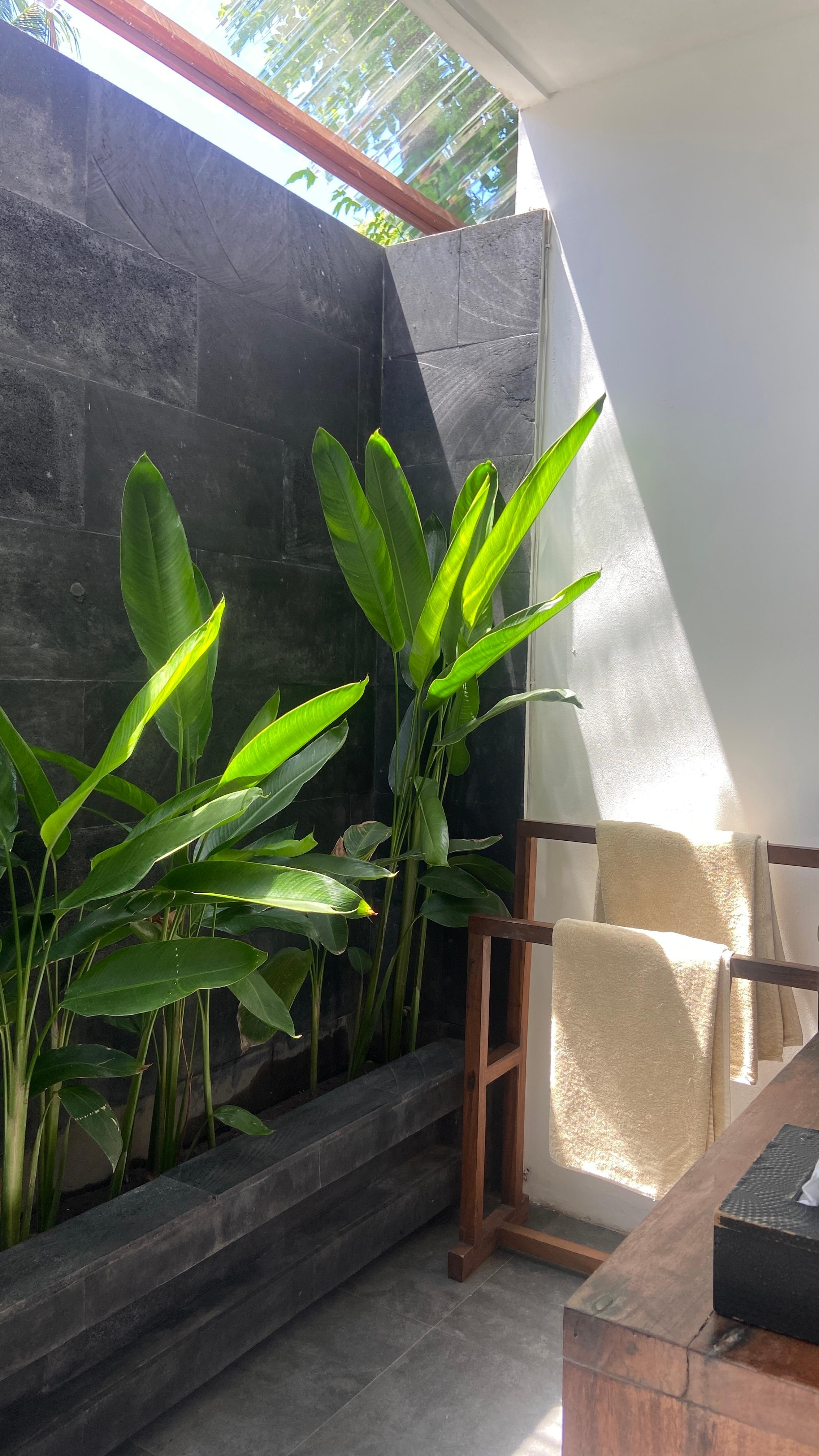 Open air bathroom