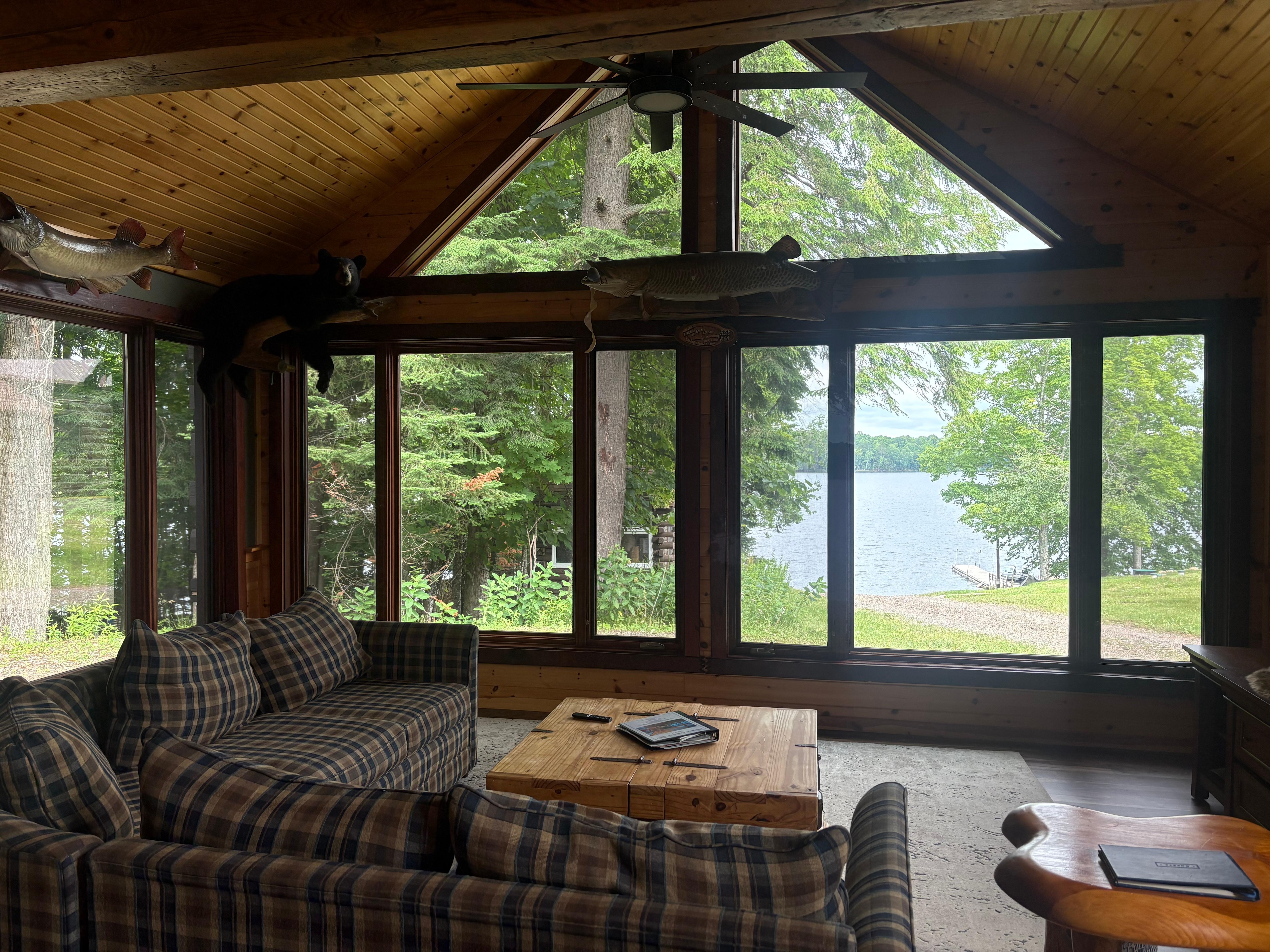 We enjoyed multiple nights of sitting around the table in the living room playing Apples to Apples as a family; while taking in the beautiful view of the lake. Side note: We found Apples to Apples in the living room table. It was a nice surprise!