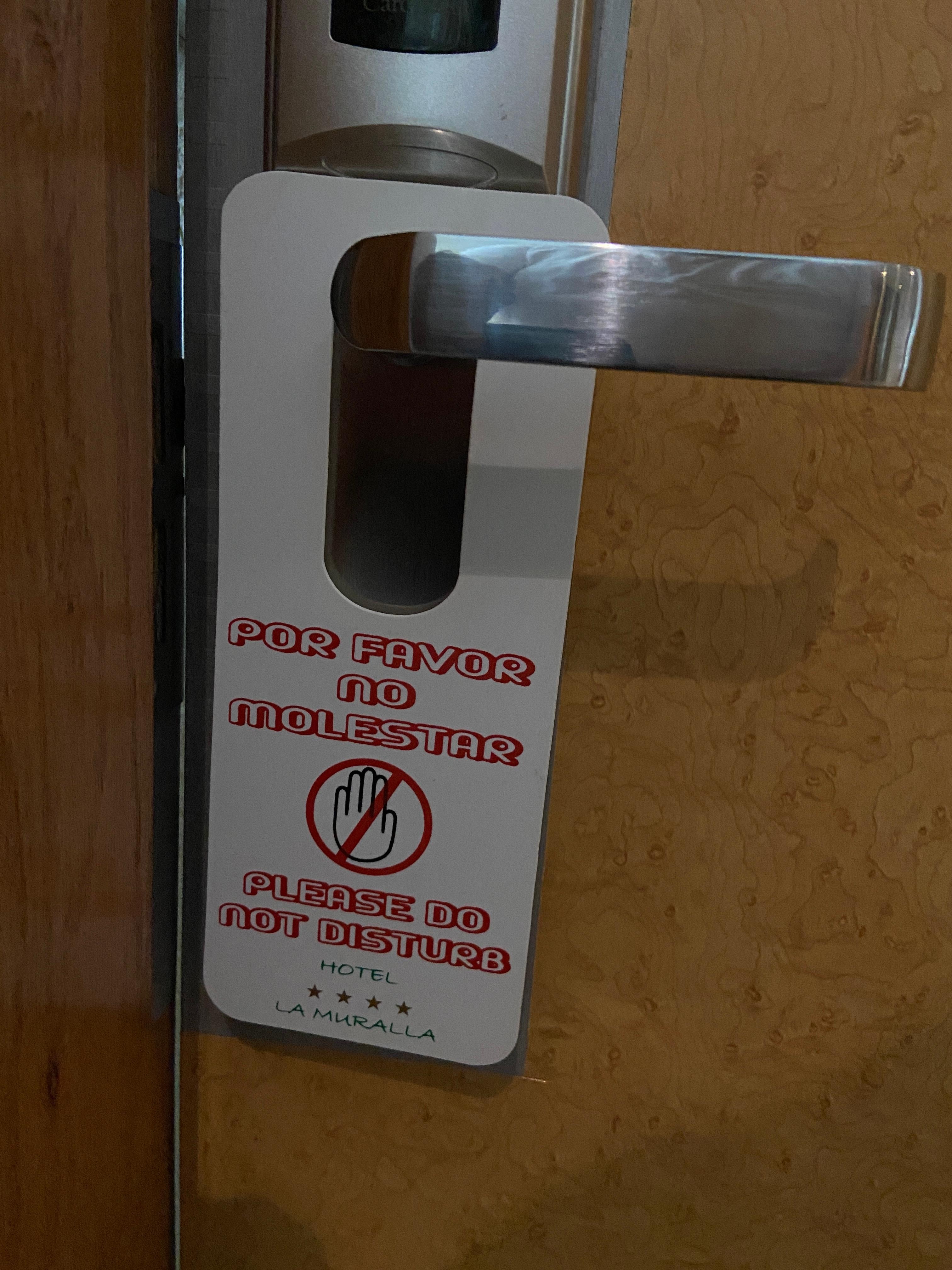 Due to notice in room: Hotel not responsible for missing items in room, we asked “Do not disturb” on door. We left property and room was entered and beds were made luggage moved without our consent. Went to front desk and asked for manager. Was told