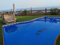 View across the pool and out to sea about 2 miles away.