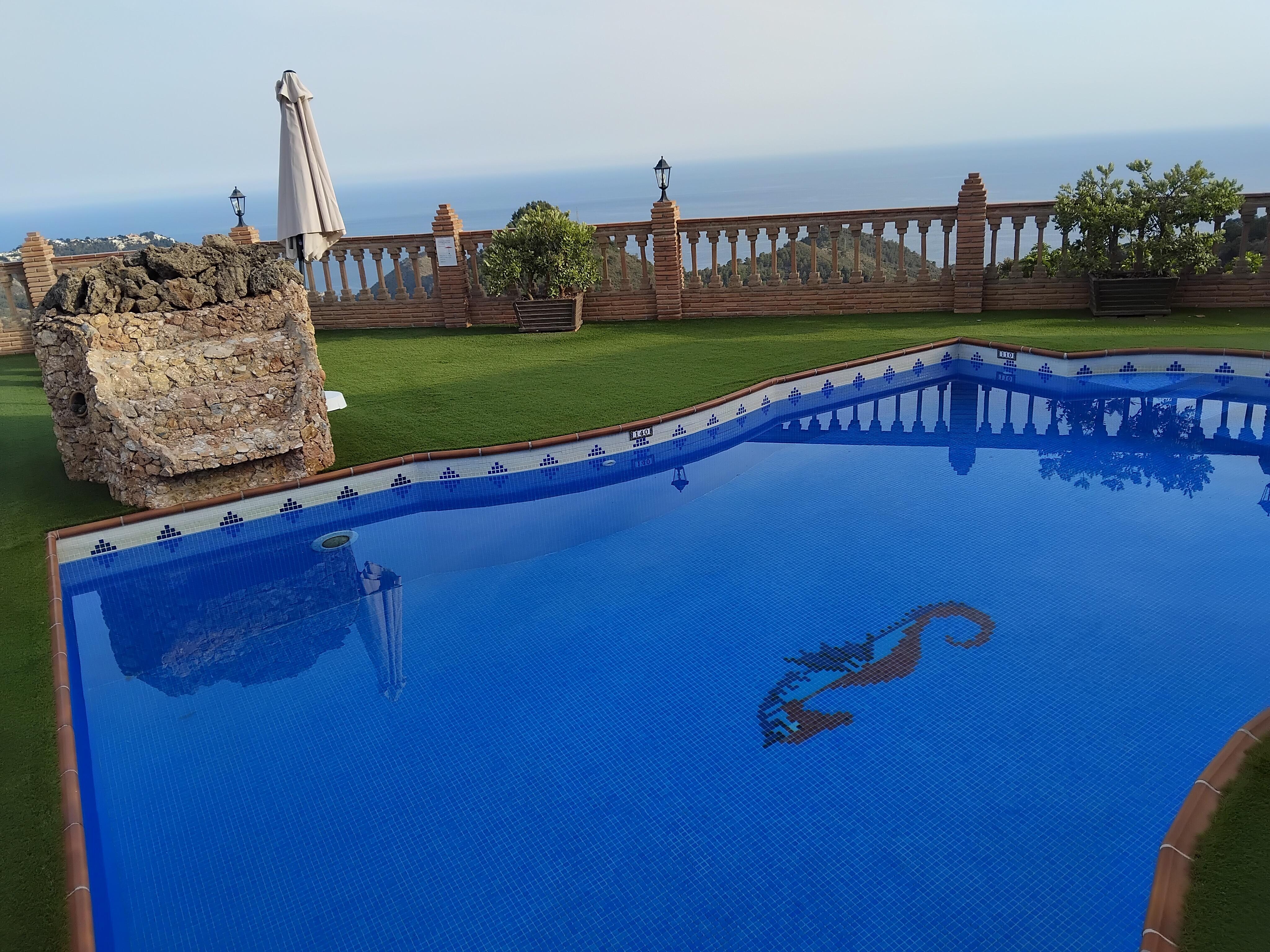 View across the pool and out to sea about 2 miles away.