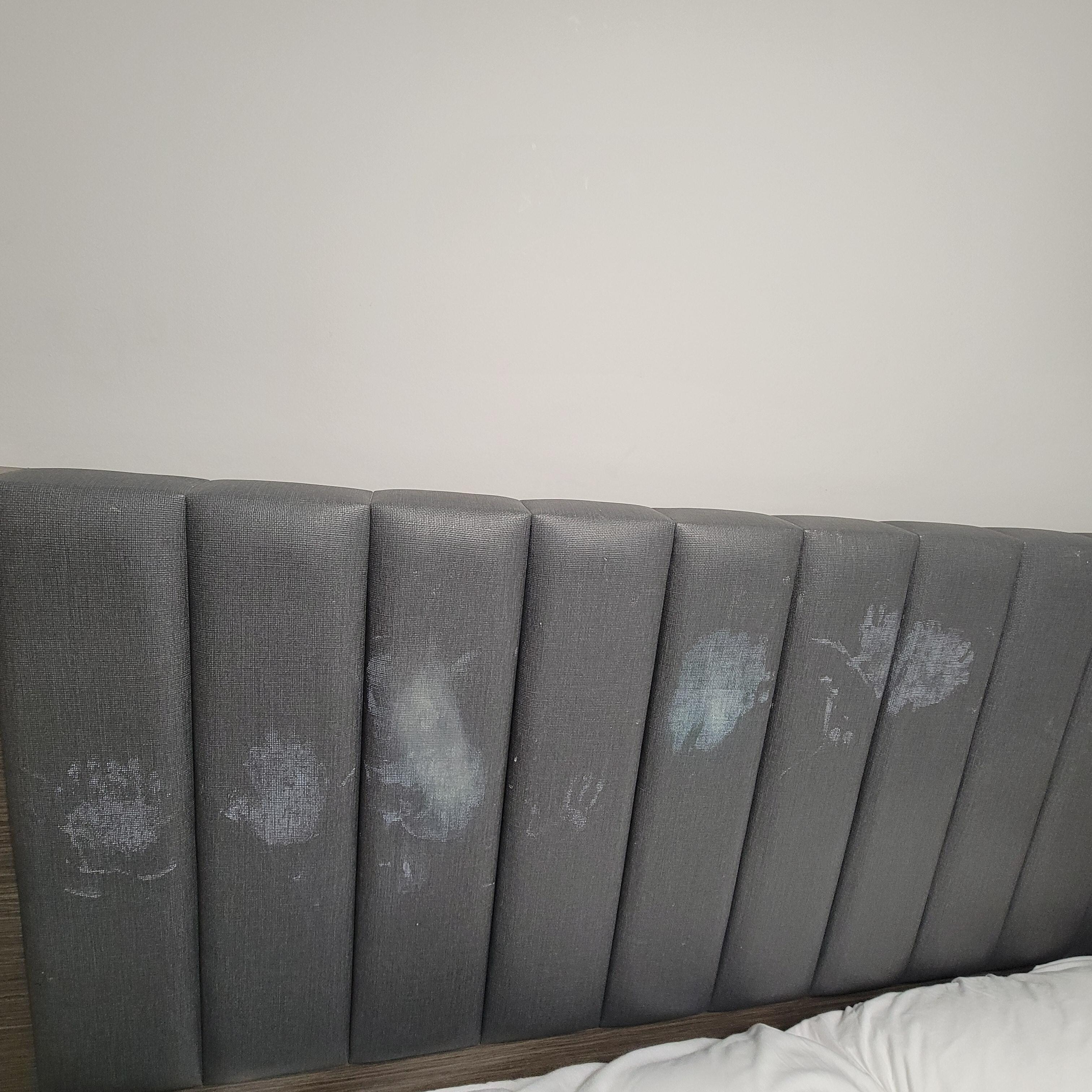 Paint stains on the bed head