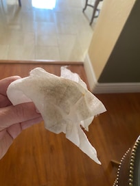 Dirt on kitchen counters after my second wipe off