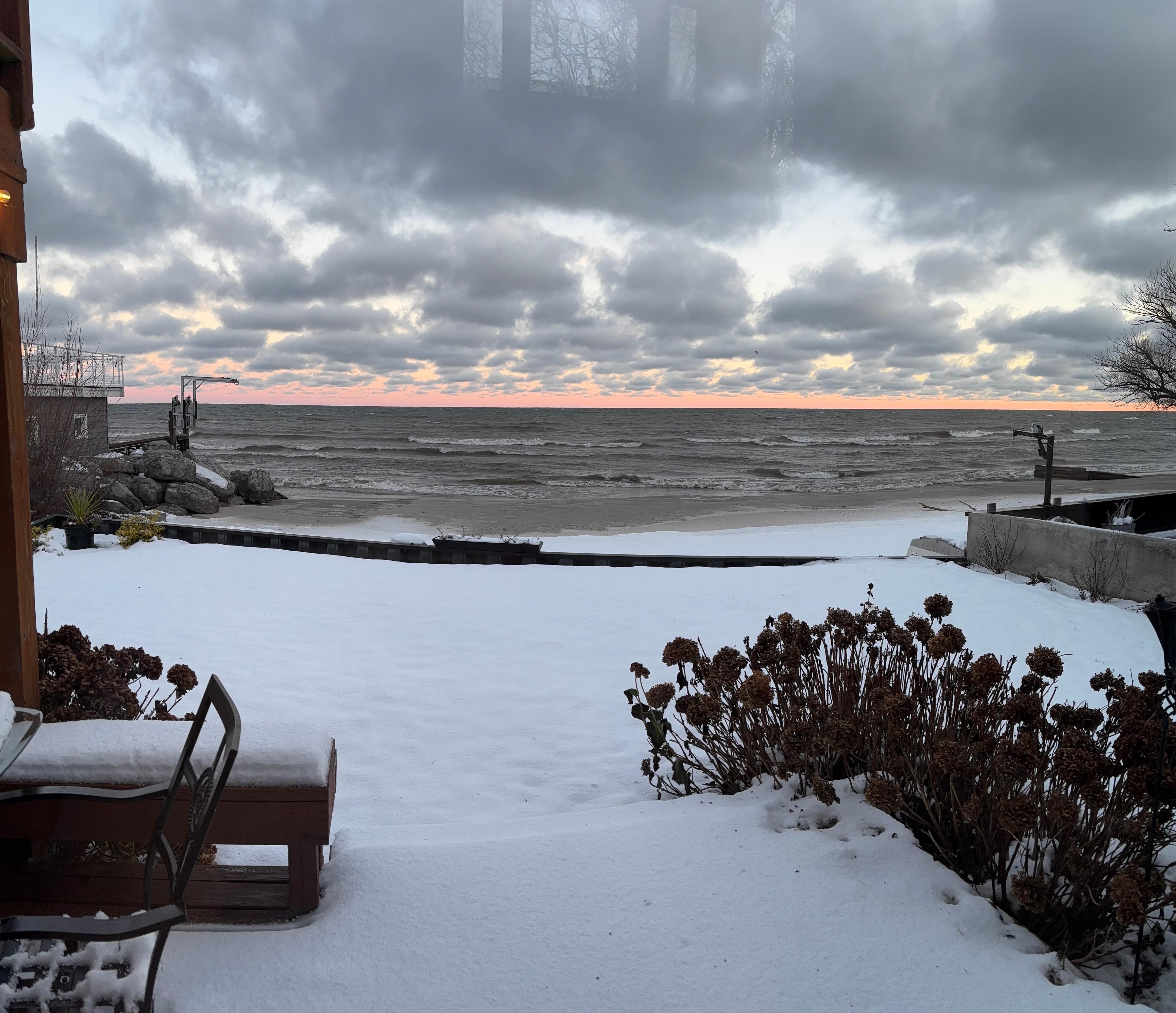 Beautiful sunrise after the snowstorm 