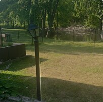 Backyard scenery -soothing, tranquil, calm-very spacious and well kept.