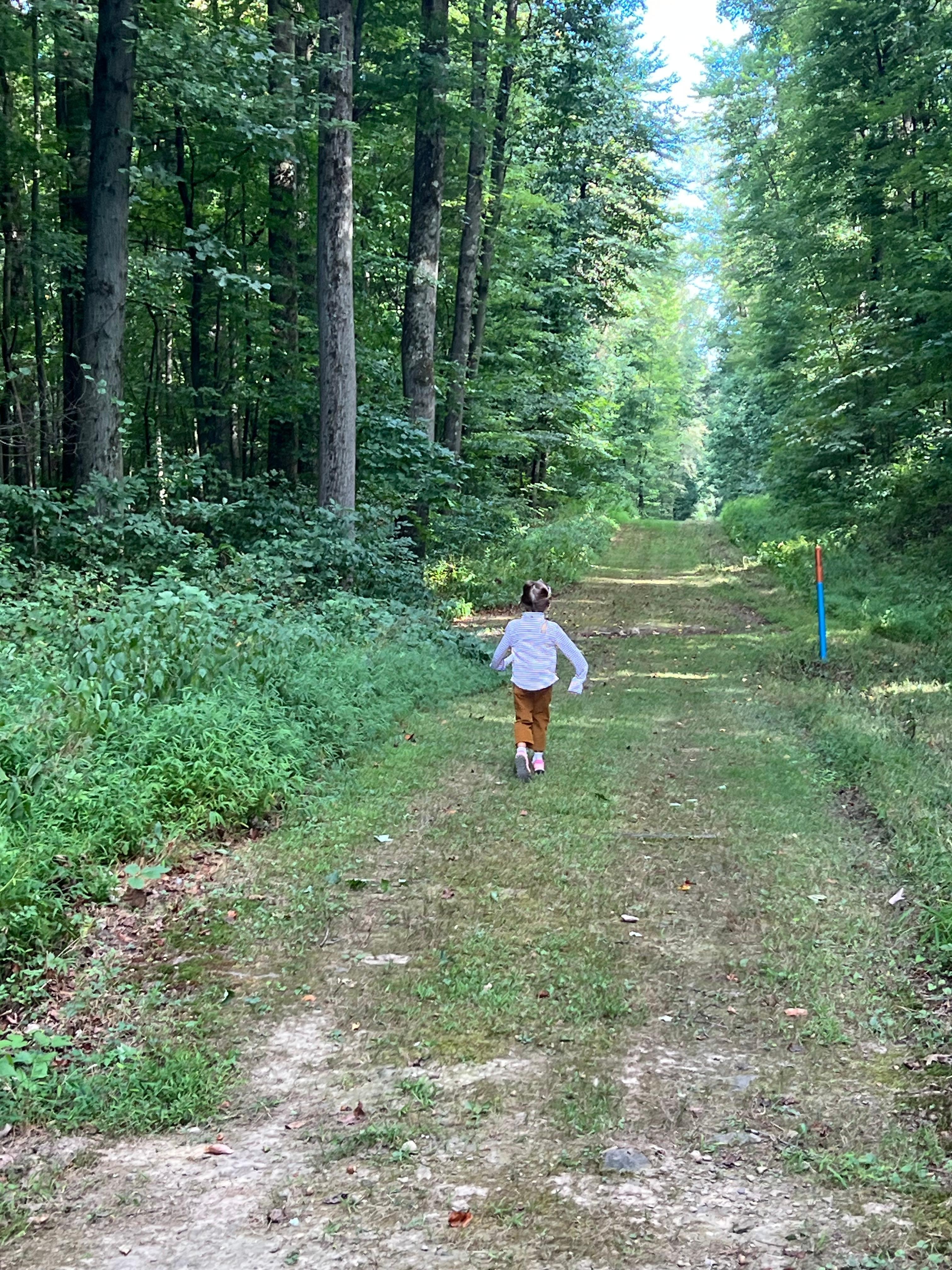 One of the hiking trails on property