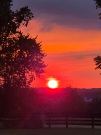Sunset on the front porch