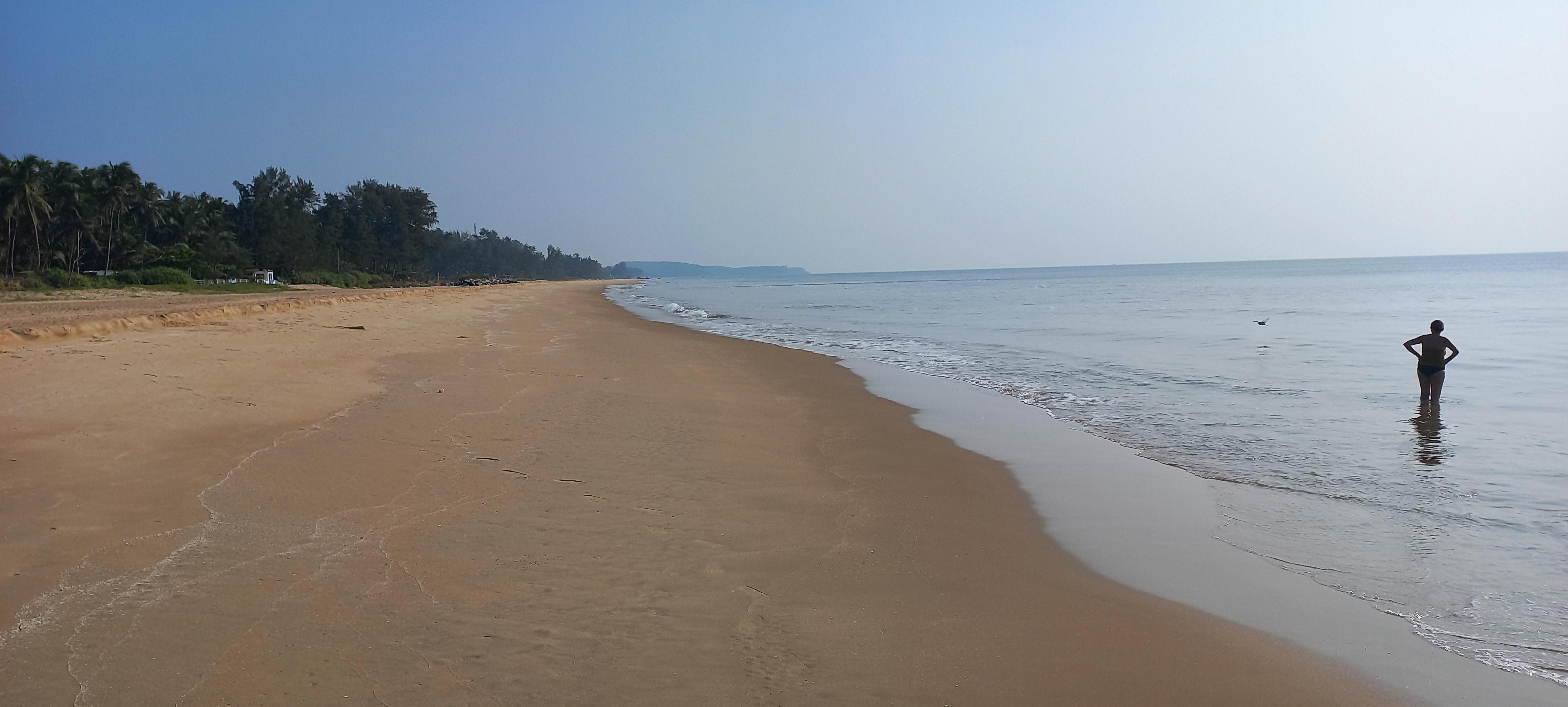 Beach left of resort.