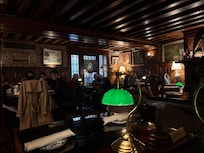 The wonderfully old school dining room.