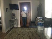 She loved looking out the peep hole!
