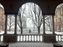 View from inside the lobby looking out