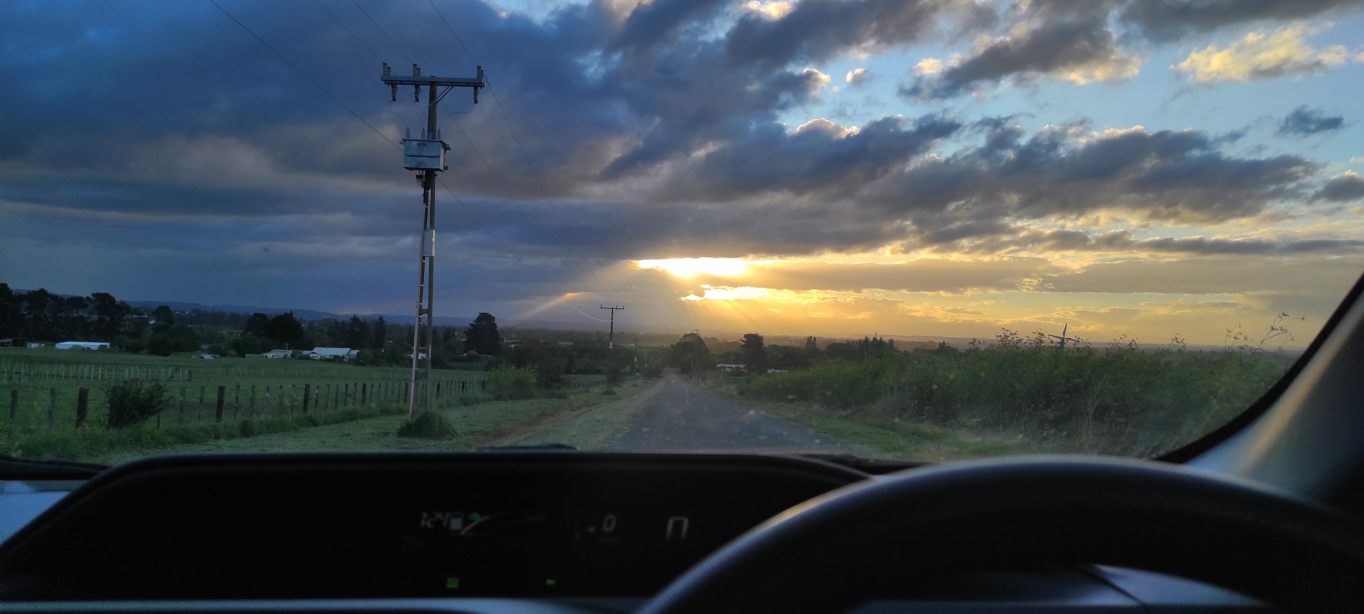 Sunset taken from the top of the road leading to the cottage