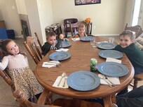 The dining room table was large enough to accommodate our whole family.