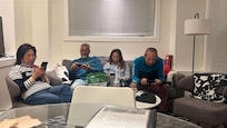 Sorry we didnt take much pics inside the house. This is us relaxing at the end of a long day and sending pics to family.. lol